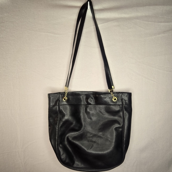 Bottega Veneta Marco Polo Bucket Shoulder Bag Black Leather Gold Hardware Tote - Picture 6 of 10